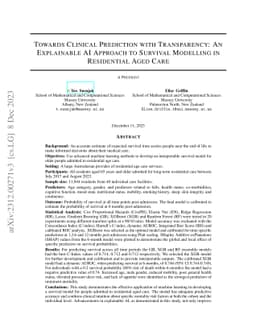 Towards Clinical Prediction with Transparency: An Explainable AI
  Approach to Survival Modelling in Residential Aged Care