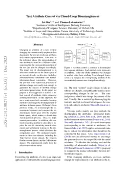 Text Attribute Control via Closed-Loop Disentanglement