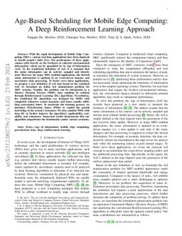 Age-Based Scheduling for Mobile Edge Computing: A Deep Reinforcement
  Learning Approach