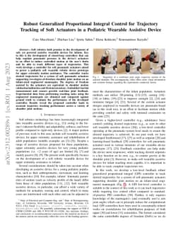 Robust Generalized Proportional Integral Control for Trajectory Tracking
  of Soft Actuators in a Pediatric Wearable Assistive Device