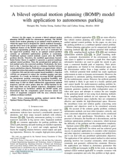 A bilevel optimal motion planning (BOMP) model with application to
  autonomous parking