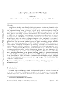 Matching Weak Informative Ontologies