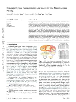 Hypergraph Node Representation Learning with One-Stage Message Passing
