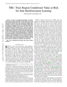 TRC: Trust Region Conditional Value at Risk for Safe Reinforcement
  Learning