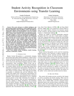 Student Activity Recognition in Classroom Environments using Transfer
  Learning