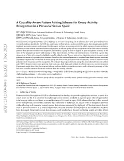 A Causality-Aware Pattern Mining Scheme for Group Activity Recognition
  in a Pervasive Sensor Space