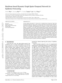 Backbone-based Dynamic Graph Spatio-Temporal Network for Epidemic
  Forecasting