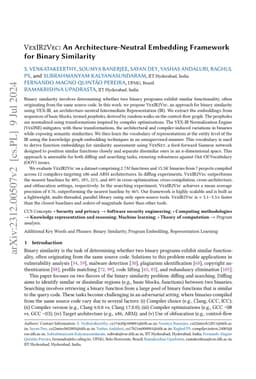 VEXIR2Vec: An Architecture-Neutral Embedding Framework for Binary
  Similarity