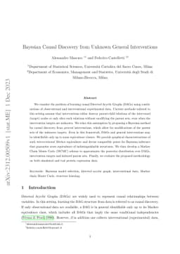 Bayesian causal discovery from unknown general interventions