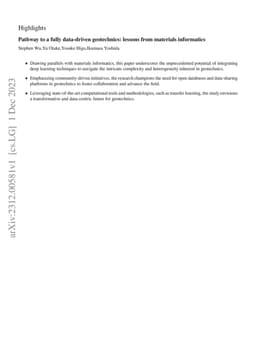 Pathway to a fully data-driven geotechnics: lessons from materials
  informatics