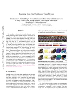 Learning from One Continuous Video Stream