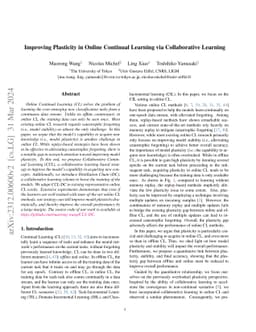 Improving Plasticity in Online Continual Learning via Collaborative
  Learning