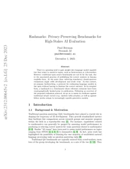 Hashmarks: Privacy-Preserving Benchmarks for High-Stakes AI Evaluation