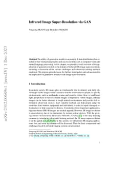 Infrared Image Super-Resolution via GAN