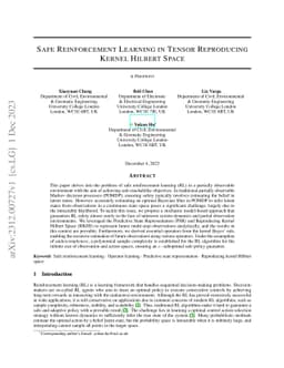 Safe Reinforcement Learning in Tensor Reproducing Kernel Hilbert Space