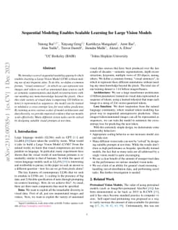 Sequential Modeling Enables Scalable Learning for Large Vision Models