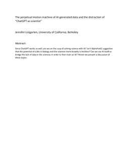 The perpetual motion machine of AI-generated data and the distraction of
  ChatGPT-as-scientist