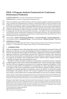 PACE: A Program Analysis Framework for Continuous Performance Prediction