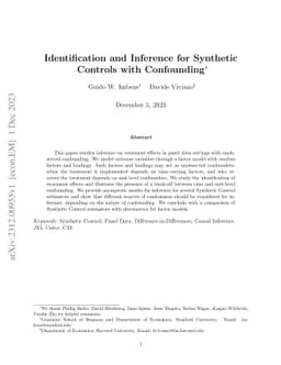 Identification and Inference for Synthetic Controls with Confounding