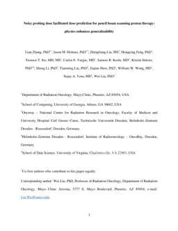 Noisy probing dose facilitated dose prediction for pencil beam scanning
  proton therapy: physics enhances generalizability