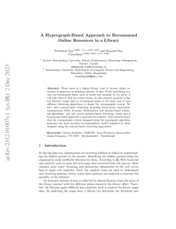 A Hypergraph-Based Approach to Recommend Online Resources in a Library