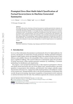Prompted Zero-Shot Multi-label Classification of Factual Incorrectness
  in Machine-Generated Summaries