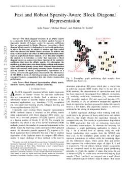 Fast and Robust Sparsity-Aware Block Diagonal Representation