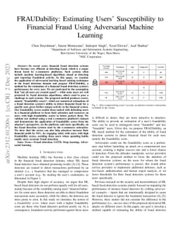 FRAUDability: Estimating Users' Susceptibility to Financial Fraud Using
  Adversarial Machine Learning