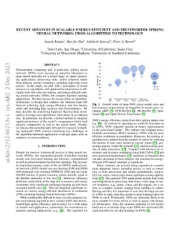 Recent Advances in Scalable Energy-Efficient and Trustworthy Spiking
  Neural networks: from Algorithms to Technology