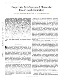 Deeper into Self-Supervised Monocular Indoor Depth Estimation