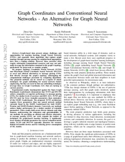 Graph Coordinates and Conventional Neural Networks -- An Alternative for
  Graph Neural Networks