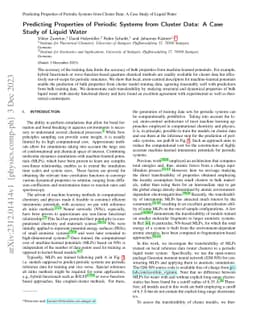 Predicting Properties of Periodic Systems from Cluster Data: A Case
  Study of Liquid Water