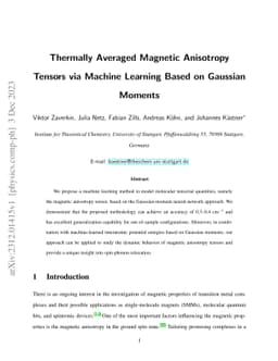 Thermally Averaged Magnetic Anisotropy Tensors via Machine Learning
  Based on Gaussian Moments