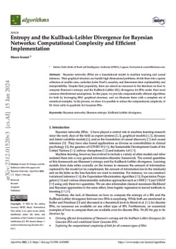 Entropy and the Kullback-Leibler Divergence for Bayesian Networks:
  Computational Complexity and Efficient Implementation