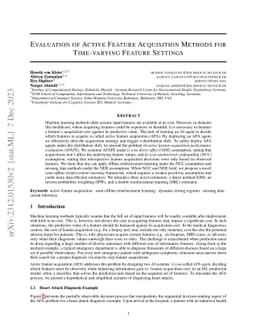 Evaluation of Active Feature Acquisition Methods for Time-varying Feature Settings