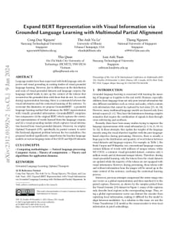 Expand BERT Representation with Visual Information via Grounded Language
  Learning with Multimodal Partial Alignment