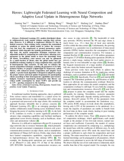 Heroes: Lightweight Federated Learning with Neural Composition and
  Adaptive Local Update in Heterogeneous Edge Networks