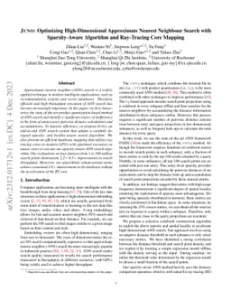 JUNO: Optimizing High-Dimensional Approximate Nearest Neighbour Search
  with Sparsity-Aware Algorithm and Ray-Tracing Core Mapping