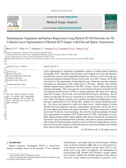 Simultaneous Alignment and Surface Regression Using Hybrid 2D-3D
  Networks for 3D Coherent Layer Segmentation of Retinal OCT Images with Full
  and Sparse Annotations