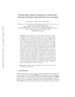 Divide-and-Conquer Strategy for Large-Scale Dynamic Bayesian Network
  Structure Learning