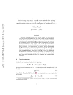 Unlocking optimal batch size schedules using continuous-time control and
  perturbation theory