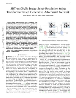 SRTransGAN: Image Super-Resolution using Transformer based Generative
  Adversarial Network