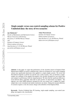 Single-sample versus case-control sampling scheme for Positive Unlabeled
  data: the story of two scenarios