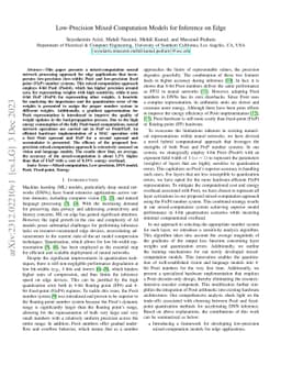 Low-Precision Mixed-Computation Models for Inference on Edge