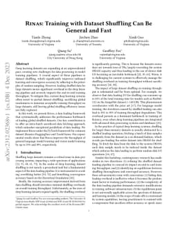 RINAS: Training with Dataset Shuffling Can Be General and Fast