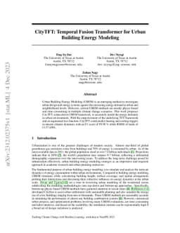 CityTFT: Temporal Fusion Transformer for Urban Building Energy Modeling