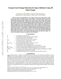 Unsupervised Change Detection for Space Habitats Using 3D Point Clouds