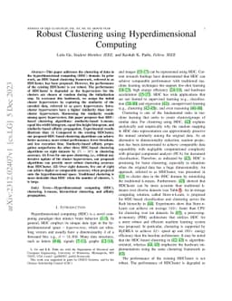 Robust Clustering using Hyperdimensional Computing