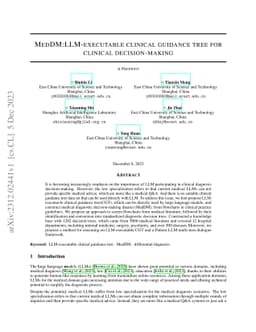MedDM:LLM-executable clinical guidance tree for clinical decision-making