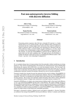 Fast non-autoregressive inverse folding with discrete diffusion